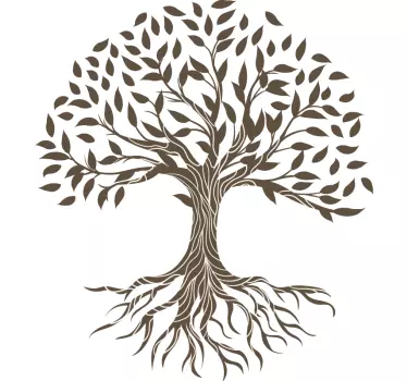 Livets træ vintage baggrund Wallsticker til stuen - TenStickers