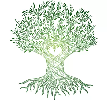 Wallsticker til stuen med livets træ hjerte design - TenStickers
