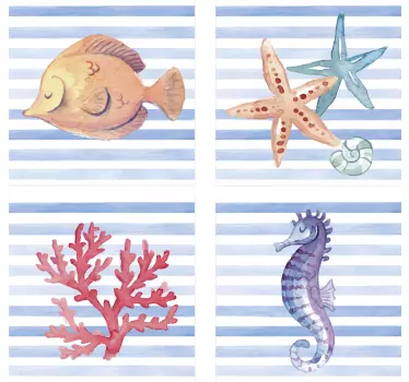 Havet liv flise overførsel - TenStickers