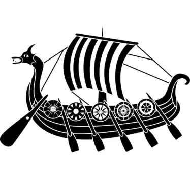 Silhuet vikingebåd sticker - TenStickers