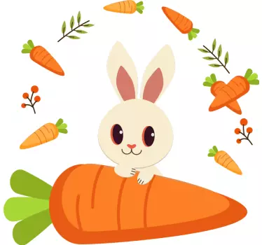 Smilende påske bunny vægoverføringsbillede - TenStickers