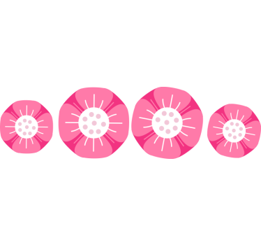 Afrundede blomster cykel mærkat - TenStickers