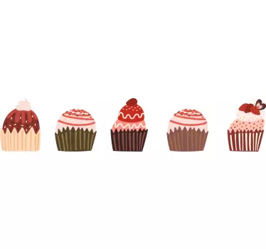 Kantbånd klistermærke cupcake søde lækkerier - TenStickers