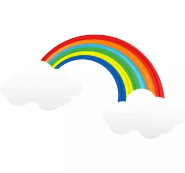 Wallstickers til børn regnbue skyer - TenStickers