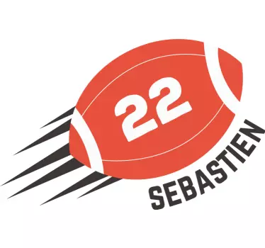 Rugbybold med tekst rugby-klistermærke - TenStickers