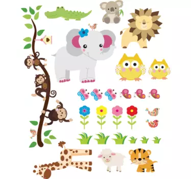 Wallstickers til Børn med Dyr og Træmotiver - TenStickers