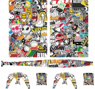 Urban collage playstation 5 mærkat - TenStickers