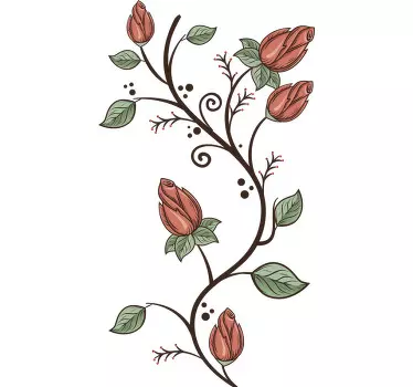 Blomster køleskab klistermærke - TenStickers