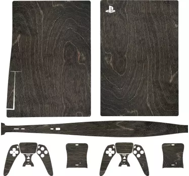 Ebony træ hud playstation 5 vinyl mærkat - TenStickers