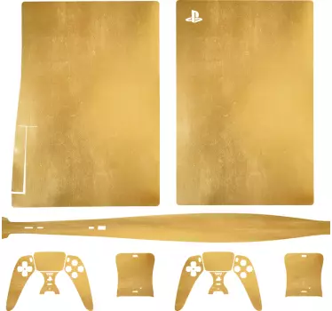 Børstet guld skin playstation 5 klistermærke - TenStickers