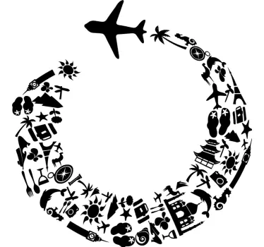 Fly rejse sticker - TenStickers