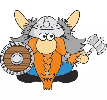 Viking med skjold og økse wallsticker - TenStickers