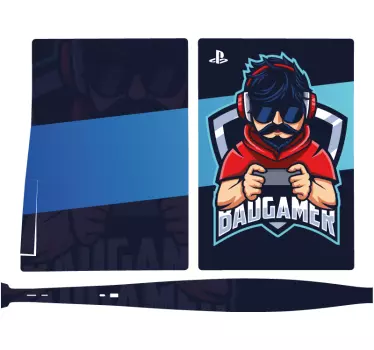 Dårlig gamer mand maskot playstation mærkat - TenStickers