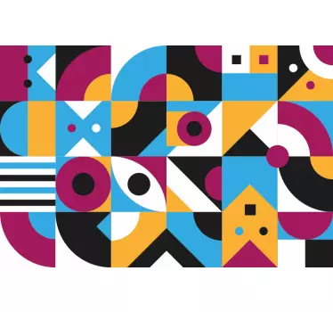 Farvede geometriske former mærkater til møbler - TenStickers