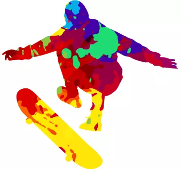 Stænk farve farverig skater vinyl væg kunst - TenStickers
