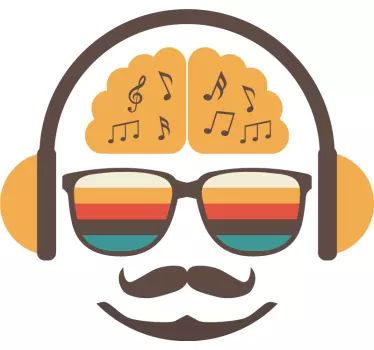Musikalsk klistermærke til vintage musikentusiast - TenStickers