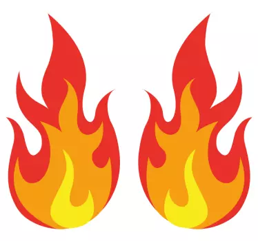 Dobbelt flammer klistermærke til bil - TenStickers