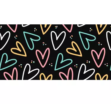 Folie til møbler med livlige hjerte-motiver - TenStickers