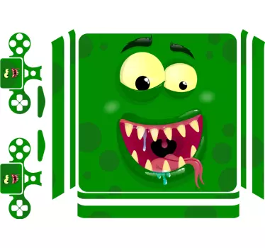 Ps4 grøn monster playstation 4 klistermærker - TenStickers
