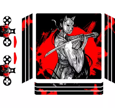 Ninja pige playstation 4 mærkat - TenStickers