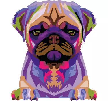 Bulldog splash farver hund klistermærke - TenStickers