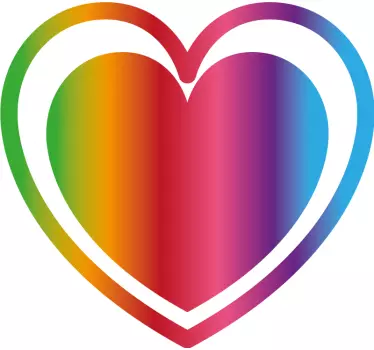 Pakke hjerte gradient regnbue kærlighed væg klistermærke - TenStickers