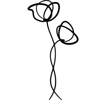 Minimalistiske valmuer blomster vægindretning - TenStickers