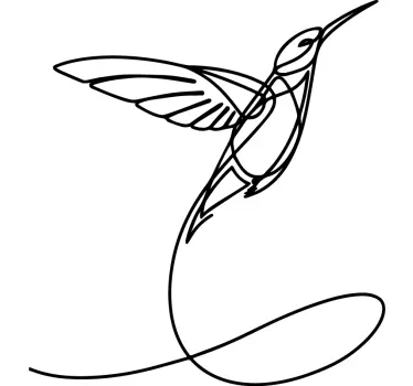 Minimalistisk kolibri fugl klistermærke - TenStickers