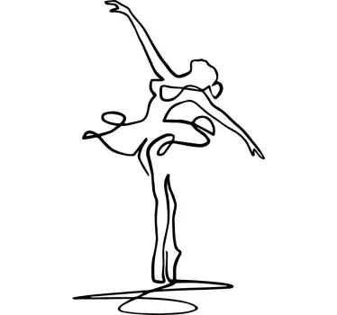 Minimalistisk ballerina-dansemærkat - TenStickers