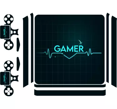 Gamer med hjerterytme playstation 4 klistermærker - TenStickers