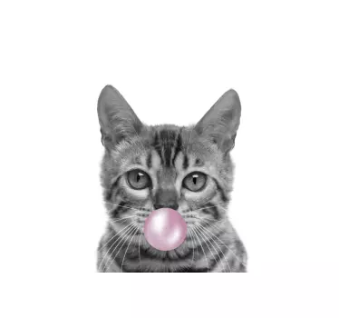 Kat med tyggegummi bærbare klistermærker - TenStickers