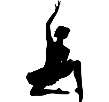 Ballet pige, silhuet, dans, mærkat - TenStickers