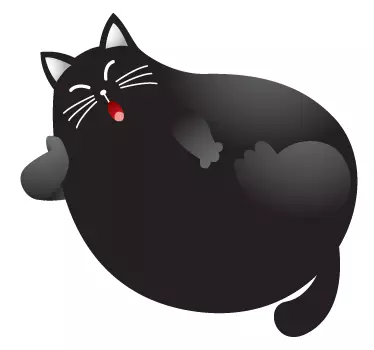 Børn sort kat afslappende vægklistermærke - TenStickers