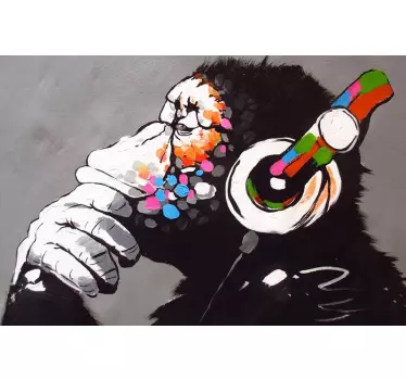 Dj abe graffiti bansky kunst bærbar computer mærkat - TenStickers