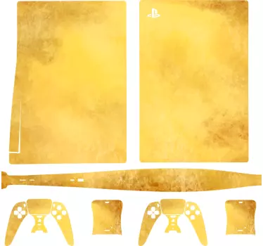 Børstet guld hud ps5 cover - TenStickers