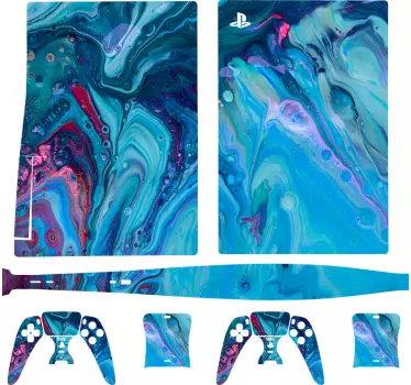 Krikandbølger oliemaling playstation 5 mærkat - TenStickers