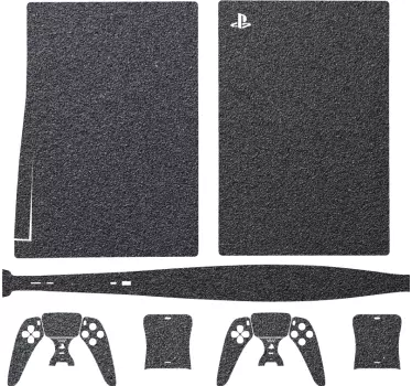 Børstet sort stål playstation 5 mærkat - TenStickers