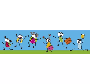 Børn, der har det sjovt klistermærke - TenStickers