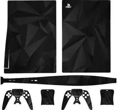 Sort 3d geometrisk ps5 cover - TenStickers
