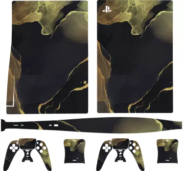 Mørk og gylden stil playstation 5 klistermærke - TenStickers