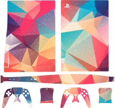 Abstrakt farverige trekanter playstation 5 klistermærke - TenStickers