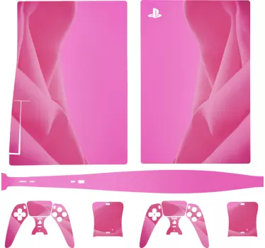 Abstrakt lyserød playstation 5 mærkat - TenStickers