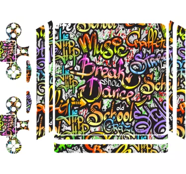 Graffiti street art playstation 4 klistermærke - TenStickers