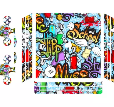 Musik elsker graffiti playstation 4 mærkat - TenStickers