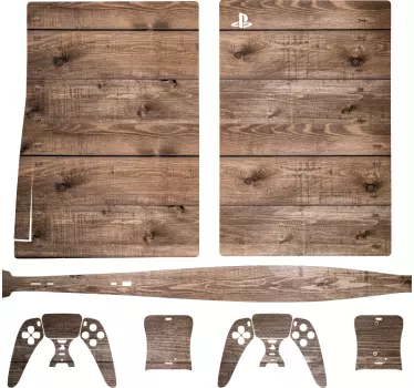 Træpaneler playstation 5 skin sticker - TenStickers