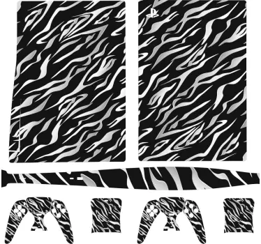 Zebra stil sort og hvid playstation 5 mærkat - TenStickers
