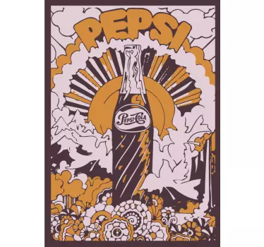 Pepsi cola 70s design retro væg klistermærke - TenStickers