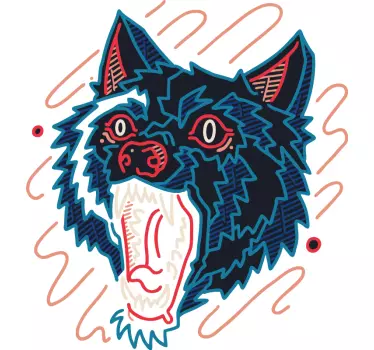 Klistermærke med ulv der hyler grafik - TenStickers