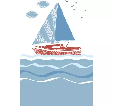 Sejlbåd væg klistermærke - TenStickers