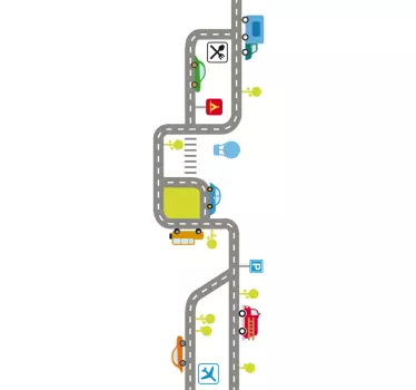 Vægmærkater til børn vejtrafik - TenStickers